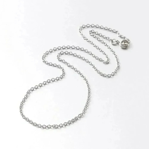 Surgical Stainless Steel Silver Rolo Chain Necklace 2mm Links  28" Long - Picture 2 of 2